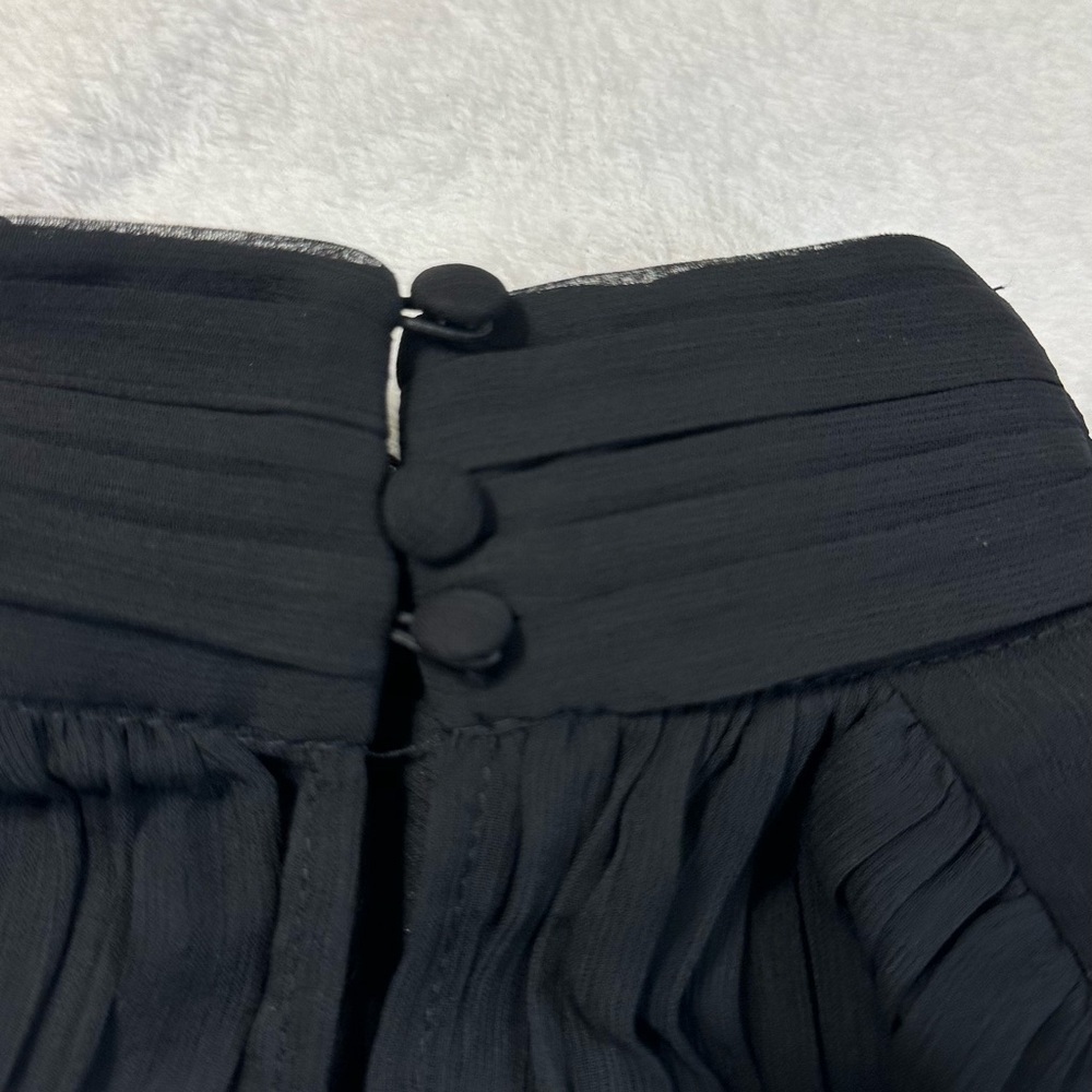 NWT Express Black Mock Neck Long Sleeve Pleated Waist Tiered Ruffle Mini  Dress - Picture 11 of 16